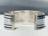 One Of The Most Unique Vintage Native American Navajo Inlay Turquoise Sterling Silver Bracelet-Nativo Arts