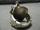 Exceptional Vintage Native American Navajo Saddle Turquoise Sterling Silver Ring-Nativo Arts