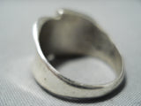 Magnificent Vintage Hopi Malachite Sterling Silver Ring Native American Old-Nativo Arts