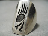 Important Vintage Hopi Native American Steven Pooyuoma Sterling Silver Ring-Nativo Arts