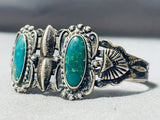 Early 1900's Vintage Native American Navajo Turquoise Sterling Silver Bracelet-Nativo Arts