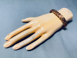 Heavy Thicker Hand Tooled Vintage Native American Navajo Signed Copper Bracelet-Nativo Arts