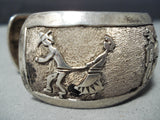 Astonishing Vintage Native American Navajo Sterling Silver Storyteller Bracelet-Nativo Arts