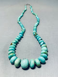 Rare Rounded Vintage Native American Navajo Royston Turquoise Sterling Silver Necklace-Nativo Arts