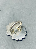 Special Vintage Native American Navajo Mother Of Pearl Sterling Silver Ring-Nativo Arts