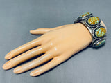 Heavy Chunky Native American #8 Turquoise Sterling Silver Bracelet-Nativo Arts