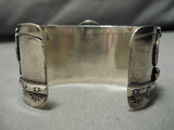 Important Vintage Native American Navajo Damale Turquoise Sterling Silver Bracelet Old Cuff-Nativo Arts