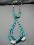 Museum Quality Vintage Navajo Heishi Native American Turquoise Necklace Old-Nativo Arts