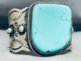 Heavy 101 Gram Vintage Native American Navajo Turquoise Sterling Silver Bracelet-Nativo Arts