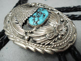Magnificent Vintage Native American Navajo Sleeping Beauty Sterling Silver Eagle Bolo-Nativo Arts