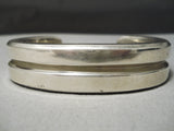 Thickest Heavy 237 Vintage Native American Navajo Sterling Silver Bracelet-Nativo Arts