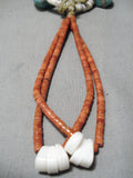 Chunky Huge Vintage Native American Navajo Royston Turquoise Spiny Oyster Jacla Necklace Old-Nativo Arts