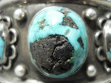 Rare Vintage Native American Navajo Bisbee Turquoise Sterling Silver Bracelet-Nativo Arts