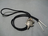 Important Ben Yazzie Sterling Silver Native American Bolo Tie-Nativo Arts