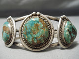 Superior Vintage Native American Navajo Royston Turquoise Sterling Silver Bracelet Old-Nativo Arts
