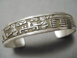 Wonderful Vintage Navajo Story Sterling Silver Native American Bracelet-Nativo Arts