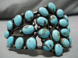 One Of The Best Vintage Native American Navajo Domed #8 Turquoise Sterling Silver Bracelet-Nativo Arts