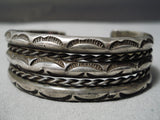 Amazing Vintage Navajo Sterling Silver Bracelet Old Native American-Nativo Arts