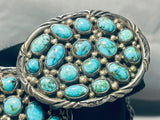 Gasp! Vintage Native American Navajo Turquoise Cluster Sterling Silver Concho Belt-Nativo Arts