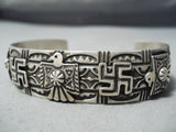 Important Cadman Vintage Native American Navajo Whirling Logs Sterling Silver Bracelet-Nativo Arts