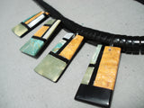 So Detailed!! Native American Santo Domingo Turquoise Inlay Necklace-Nativo Arts