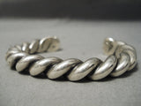 Best Vintage Native American Navajo Orville Tsinnie Sterling Silver Coiled Bracelet-Nativo Arts