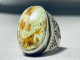 Heavy Rare Turquoise Vintage Native American Navajo Royston Sterling Silver Ring-Nativo Arts