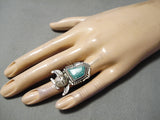 Detailed! Vintage Navajo Kachina Turquoise Sterling Silver Native American Ring-Nativo Arts
