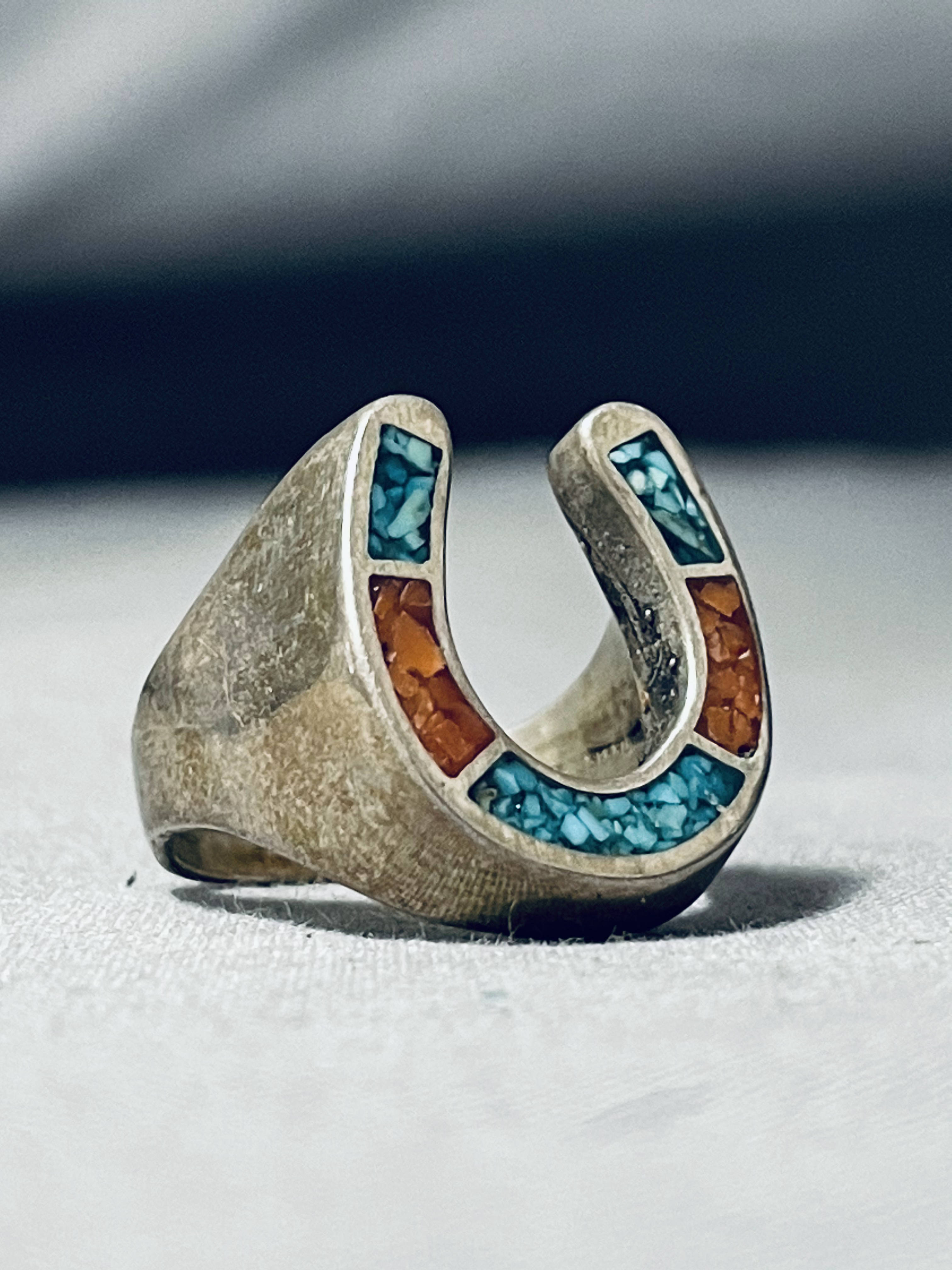 Turquoise horseshoe store ring