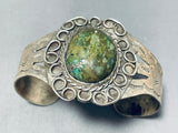Mesmerizing Vintage Native American Navajo Huge Green Turquoise Sterling Silver Bracelet-Nativo Arts