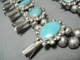 Women's Vintage Native American Navajo Turquoise Sterling Silver Squash Blossom Necklace-Nativo Arts