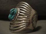 12 Shanks 'Turquoise Hand' Navajo Bulbous Turquoise Native American Jewelry Silver Bracelet-Nativo Arts