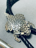 Sensational Native American Navajo Signed Sterling Silver Toad Ben Benally Bolo-Nativo Arts