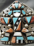 One Of Biggest Best Vintage Native American Navajo Turquoise Kachina Sterling Silver Bracelet-Nativo Arts