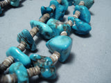 Fabulous Vintage Navajo Kingman Turquoise Necklace Native American Old-Nativo Arts