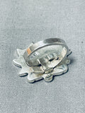 Amazing Native American Zuni Jet Sterling Silver Betty Boop Ring-Nativo Arts