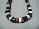Native American Amazing Vintage Santo Domingo Serpentine Sterling Silver Necklace Old-Nativo Arts