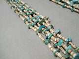 Very Unique Two Heishi Dark Light Vintage Native American Navajo Turquoise Necklace- Authentic-Nativo Arts