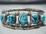 Superb Vintage Native American Navajo Turquoise Sterling Silver Bracelet-Nativo Arts