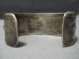 Incredible Vintage Native American Navajo Carico Lake Turquoise Sterling Silver Bracelet Old-Nativo Arts