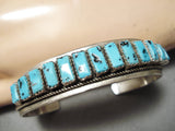Stunning Vintage Native American Navajo Sleeping Beauty Turquoise Sterling Silver Bracelet-Nativo Arts