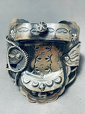 Most Detailed Native American Navajo Sterling Silver Handmade Saddle Bracelet Cuff-Nativo Arts