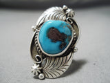 Incredible Vintage Native American Navajo Bisbee Turquoise Sterling Silver Ring Old-Nativo Arts