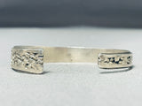 Fascinating Vintage Native American Zuni Jet Inlay Squares Sterling Silver Graduated Bracelet-Nativo Arts