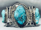122 Gram Museum Vintage Native American Navajo Turquoise Sterling Silver Bracelet-Nativo Arts