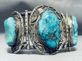 122 Gram Museum Vintage Native American Navajo Turquoise Sterling Silver Bracelet-Nativo Arts