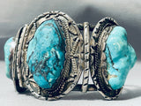 122 Gram Museum Vintage Native American Navajo Turquoise Sterling Silver Bracelet-Nativo Arts