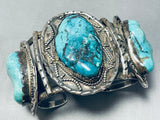 122 Gram Museum Vintage Native American Navajo Turquoise Sterling Silver Bracelet-Nativo Arts