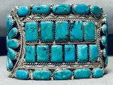 Colossal Signed Vintage Native American Navajo Turquoise Sterling Silver Bracelet-Nativo Arts