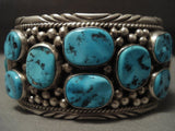 123 Gram Wide Naturtal Turquoise Vintage Navajo Native American Jewelry Silver Bracelet Old-Nativo Arts